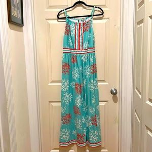 Barbara Gerwit Coral Cotton Stretch Dress Sz Large